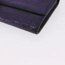 CHANEL Long Wallet Leather Purple CC Auth 196318-14