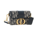 Christian Dior Trotter Canvas Diorissimo Hand Bag Navy Gold Auth 196320M-1