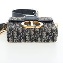 Christian Dior Trotter Canvas Diorissimo Hand Bag Navy Gold Auth 196320M-12