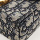 Christian Dior Trotter Canvas Diorissimo Hand Bag Navy Gold Auth 196320M-14