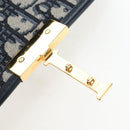 Christian Dior Trotter Canvas Diorissimo Hand Bag Navy Gold Auth 196320M-19
