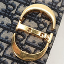 Christian Dior Trotter Canvas Diorissimo Hand Bag Navy Gold Auth 196320M-20
