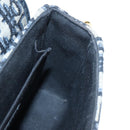 Christian Dior Trotter Canvas Diorissimo Hand Bag Navy Gold Auth 196320M-23