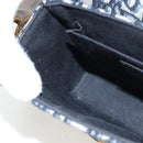 Christian Dior Trotter Canvas Diorissimo Hand Bag Navy Gold Auth 196320M-24