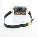 Christian Dior Trotter Canvas Diorissimo Hand Bag Navy Gold Auth 196320M-28