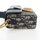 Christian Dior Trotter Canvas Diorissimo Hand Bag Navy Gold Auth 196320M-4