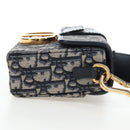 Christian Dior Trotter Canvas Diorissimo Hand Bag Navy Gold Auth 196320M-5