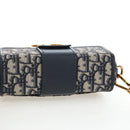 Christian Dior Trotter Canvas Diorissimo Hand Bag Navy Gold Auth 196320M-6