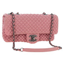 CHANEL Matelasse Dallas Chain Shoulder Bag Lamb Skin Pink Silver CC Auth 196321V-1