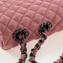 CHANEL Matelasse Dallas Chain Shoulder Bag Lamb Skin Pink Silver CC Auth 196321V-15