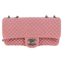 CHANEL Matelasse Dallas Chain Shoulder Bag Lamb Skin Pink Silver CC Auth 196321V-2