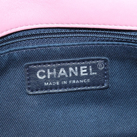 CHANEL Matelasse Dallas Chain Shoulder Bag Lamb Skin Pink Silver CC Auth 196321V