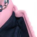 CHANEL Matelasse Dallas Chain Shoulder Bag Lamb Skin Pink Silver CC Auth 196321V-22