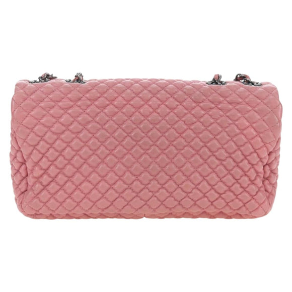 CHANEL Matelasse Dallas Chain Shoulder Bag Lamb Skin Pink Silver CC Auth 196321V