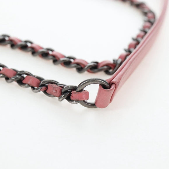 CHANEL Matelasse Dallas Chain Shoulder Bag Lamb Skin Pink Silver CC Auth 196321V