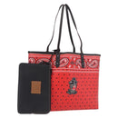 Coach Tote Bag PVC Canvas Disney Collaboration Red Silver Auth 196322A-1