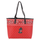 Coach Tote Bag PVC Canvas Disney Collaboration Red Silver Auth 196322A-2