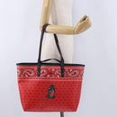 Coach Tote Bag PVC Canvas Disney Collaboration Red Silver Auth 196322A-25