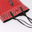 Coach Tote Bag PVC Canvas Disney Collaboration Red Silver Auth 196322A-6