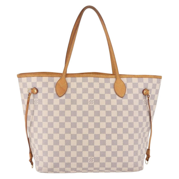 LOUIS VUITTON Damier Azur Neverfull MM Tote Bag N41605 LV Auth 196323A