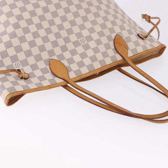 LOUIS VUITTON Damier Azur Neverfull MM Tote Bag N41605 LV Auth 196323A