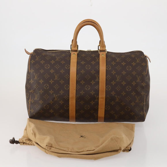 LOUIS VUITTON Monogram Keepall 45 Boston Bag M41428 LV Auth 196325A