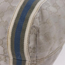 GUCCI GG Canvas Sherry Line Tote Bag Silver 189669 Auth 196326-13