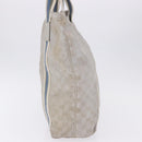 GUCCI GG Canvas Sherry Line Tote Bag Silver 189669 Auth 196326-4