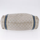 GUCCI GG Canvas Sherry Line Tote Bag Silver 189669 Auth 196326-9