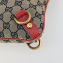 GUCCI GG Canvas Abbey Shoulder Bag Navy Gold 131326 Auth 196328-10
