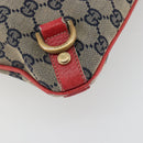 GUCCI GG Canvas Abbey Shoulder Bag Navy Gold 131326 Auth 196328-11