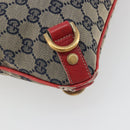 GUCCI GG Canvas Abbey Shoulder Bag Navy Gold 131326 Auth 196328-13
