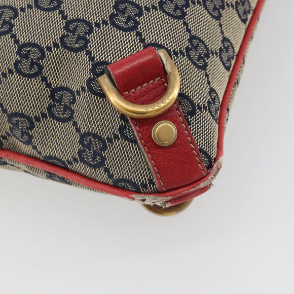 GUCCI GG Canvas Abbey Shoulder Bag Navy Gold 131326 Auth 196328