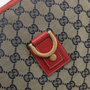 GUCCI GG Canvas Abbey Shoulder Bag Navy Gold 131326 Auth 196328-15