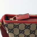 GUCCI GG Canvas Abbey Shoulder Bag Navy Gold 131326 Auth 196328-16