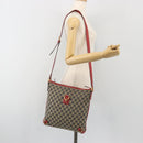GUCCI GG Canvas Abbey Shoulder Bag Navy Gold 131326 Auth 196328-24