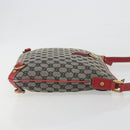 GUCCI GG Canvas Abbey Shoulder Bag Navy Gold 131326 Auth 196328-4
