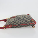 GUCCI GG Canvas Abbey Shoulder Bag Navy Gold 131326 Auth 196328-5