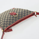 GUCCI GG Canvas Abbey Shoulder Bag Navy Gold 131326 Auth 196328-6