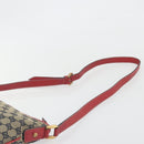 GUCCI GG Canvas Abbey Shoulder Bag Navy Gold 131326 Auth 196328-8