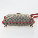 GUCCI GG Canvas Abbey Shoulder Bag Navy Gold 131326 Auth 196328-9