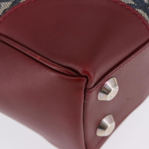 Christian Dior Trotter Canvas Hand Bag Navy Silver Auth 196330A