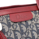 Christian Dior Trotter Canvas Hand Bag Navy Silver Auth 196330A-15