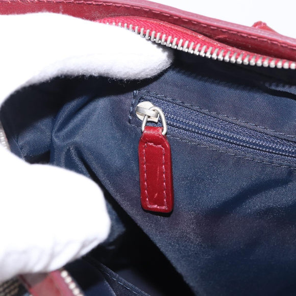 Christian Dior Trotter Canvas Hand Bag Navy Silver Auth 196330A