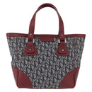 Christian Dior Trotter Canvas Hand Bag Navy Silver Auth 196330A-13