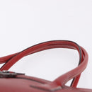 Salvatore Ferragamo Gancini Hand Bag Leather Red Silver Auth 196333-10