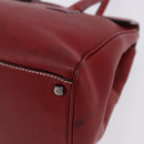 Salvatore Ferragamo Gancini Hand Bag Leather Red Silver Auth 196333-13