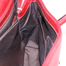 Salvatore Ferragamo Gancini Hand Bag Leather Red Silver Auth 196333-23
