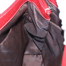 Salvatore Ferragamo Gancini Hand Bag Leather Red Silver Auth 196333-24