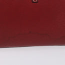 Salvatore Ferragamo Gancini Hand Bag Leather Red Silver Auth 196333-3